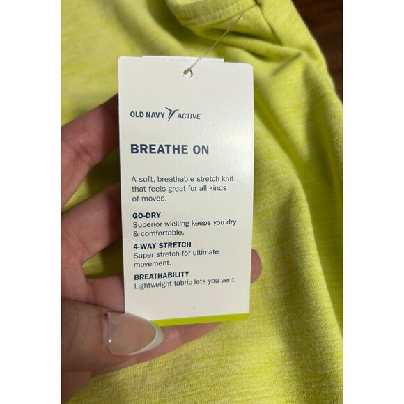 Old Navy XL Lime Green Breathe On Knit Wrap Romper Drawstring Waist Active NWT - Picture 10 of 11